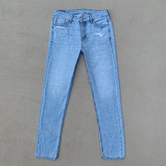 American Eagle Outfitters Tomgirl Straight Leg Hidden Button-Up Fly Jeans - Picture 1 of 15